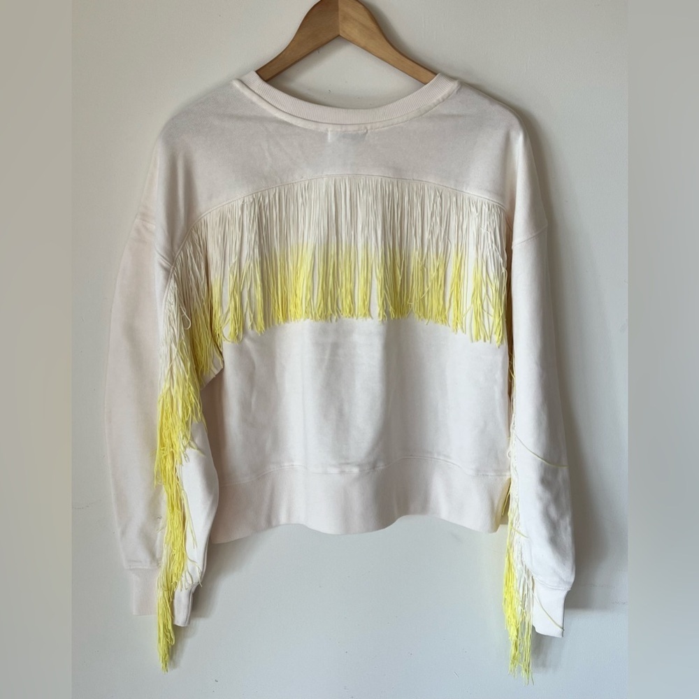525 America Women's Ombre Fringed Sweatshirt Sweater Size Large Chalk Multi - Picture 7 of 9